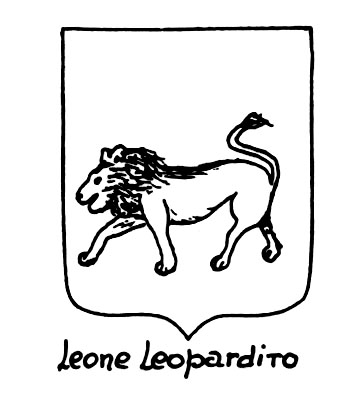 Imagem do termo heráldico: Leone leopardito